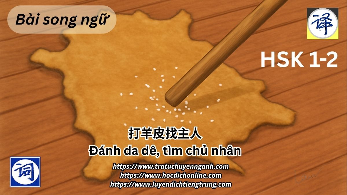 Đánh da dê tìm chủ nhân - Bài song ngữ 28-HSK1-2