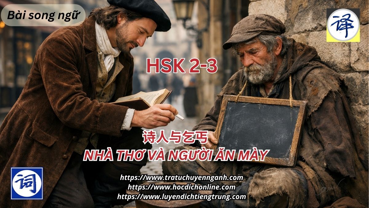 Nhà thơ và người ăn mày-Bài xếp câu luyện dịch-HSK3